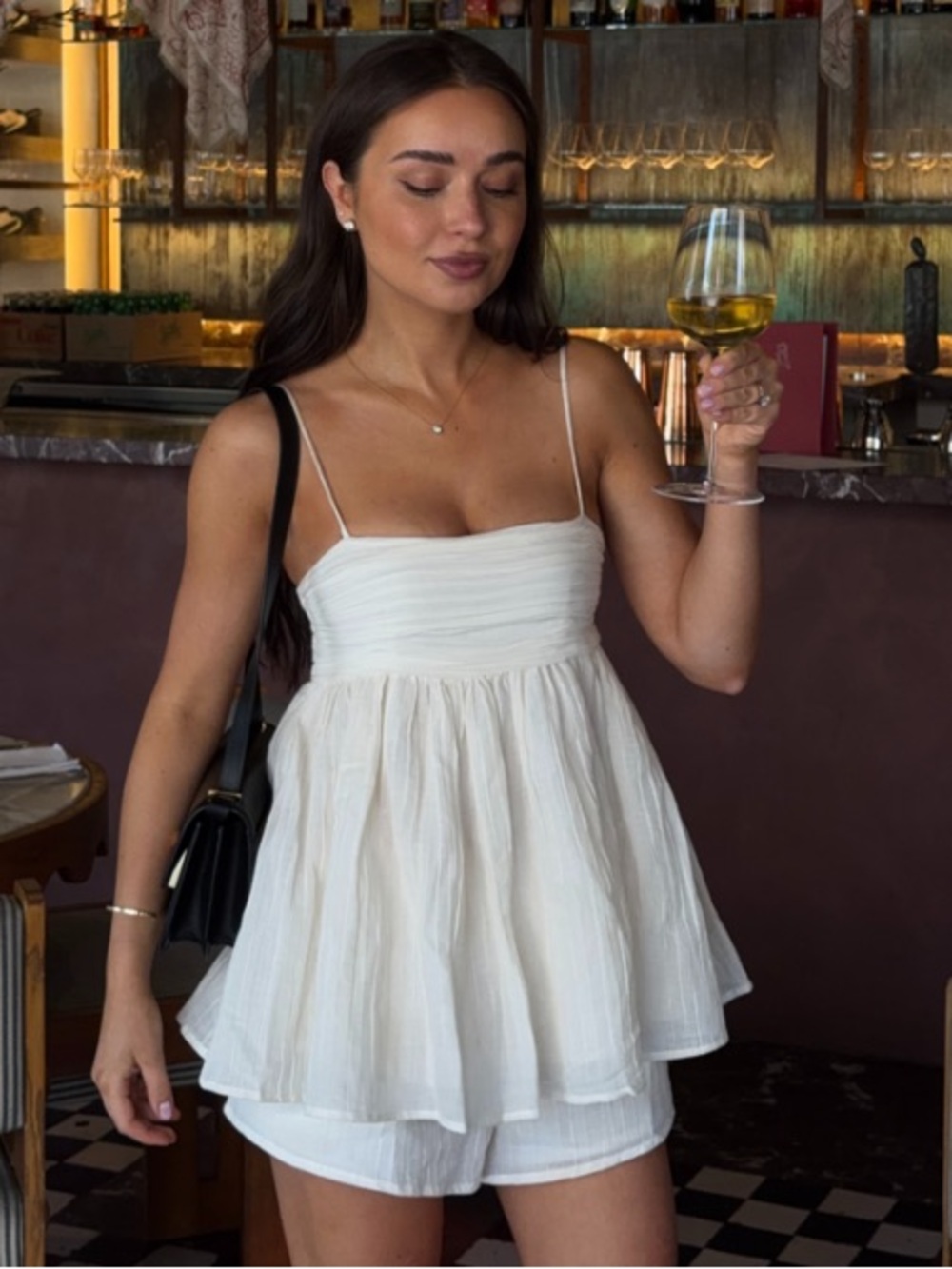 NWT DISSH Casey Ivory Crinkle Ramie Top Square Neck Cami US 6 - Picture 4 of 11